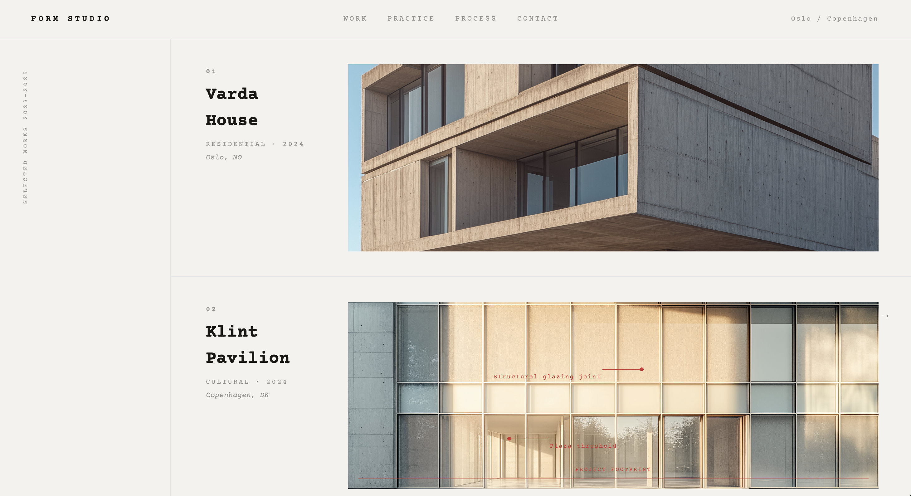 Form Studio — Architecture Portfolio Hero